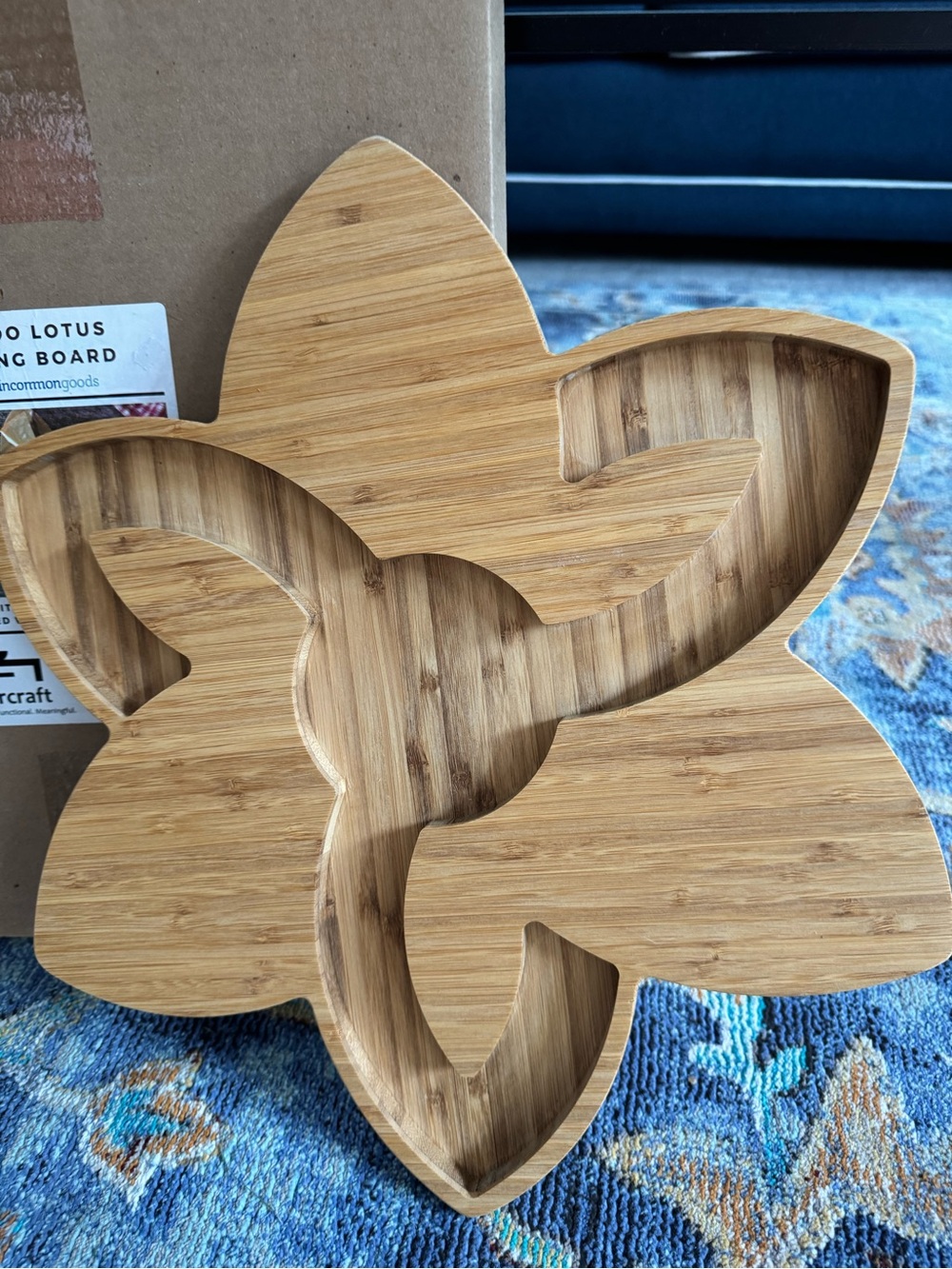 Craft Bamboo Lotus Wall Tray in Natural Wood Tones